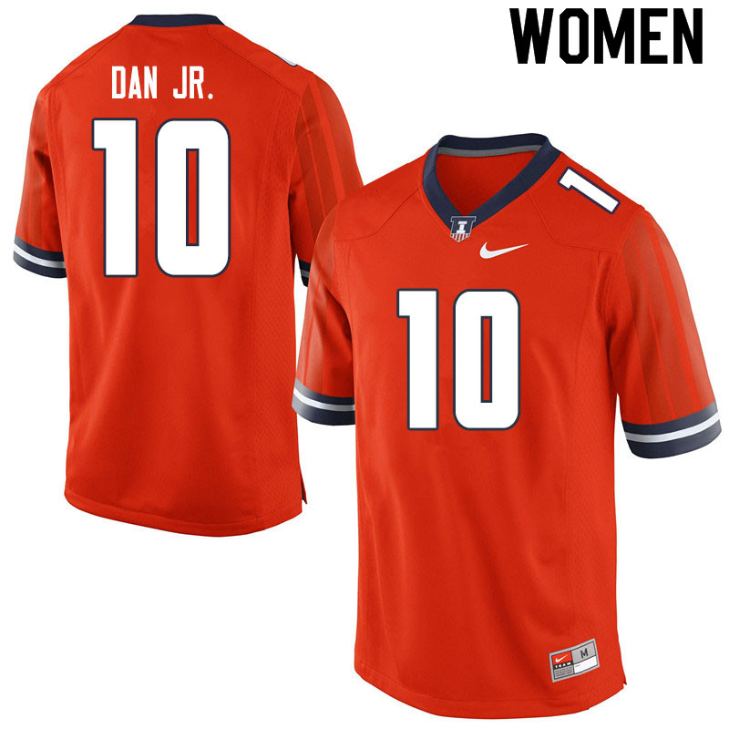 Women #10 Desmond Dan Jr. Illinois Fighting Illini College Football Jerseys Sale-Orange